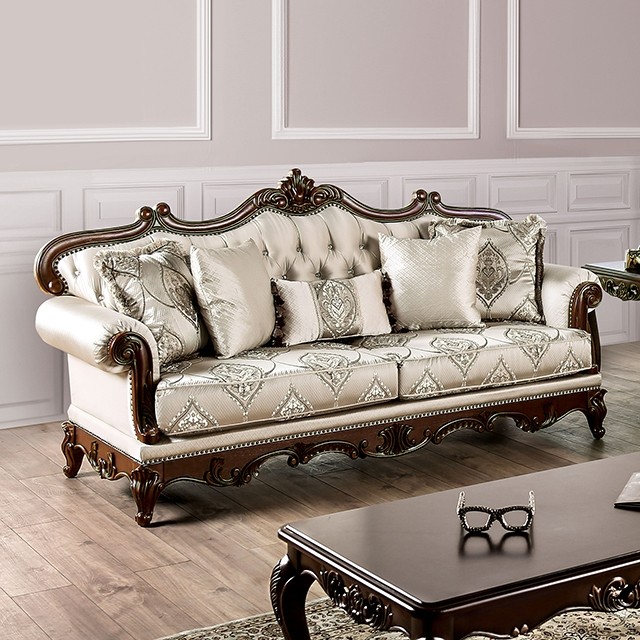 Sofas come with various wood color trim